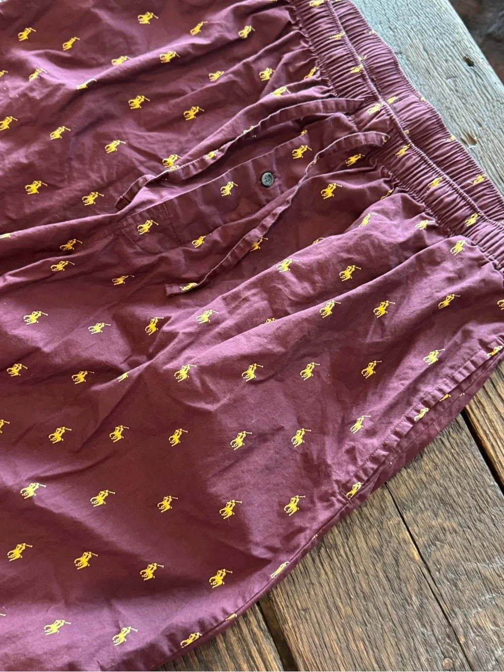 Polo Ralph Lauren Men's Burgundy Cotton Lounge Pajama Pants Large 36-38